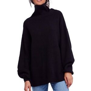 Free People Softly Structured Knit Tunic Black